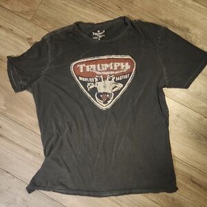 Triumph Black Short-Sleeve Logo Tee with Red Accent- XXL